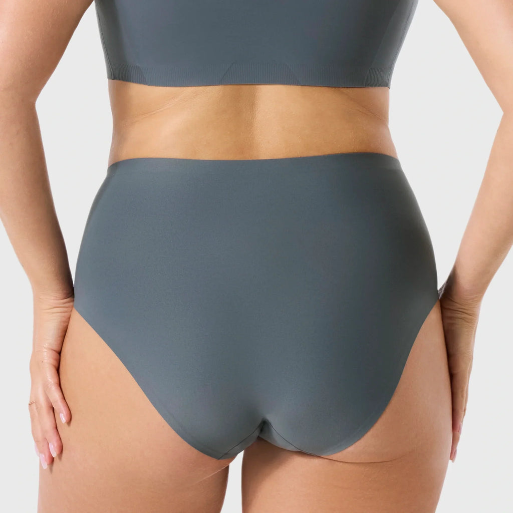 High-Waisted Retro Bikini Slate Grey