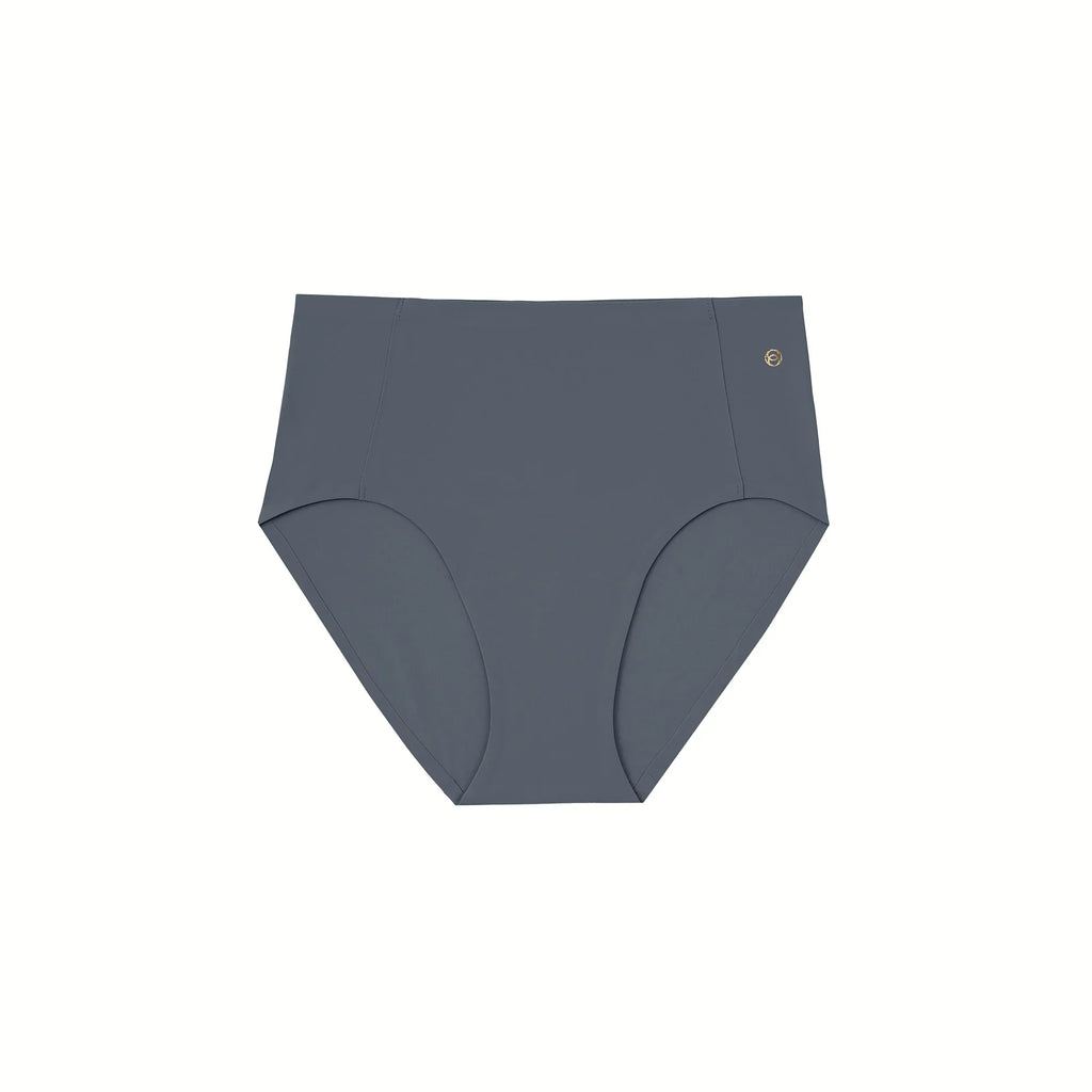 High-Waisted Retro Bikini Slate Grey