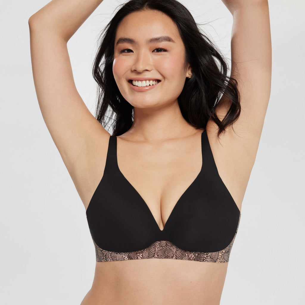 All Color: Black Lace | low neckline wireless bra