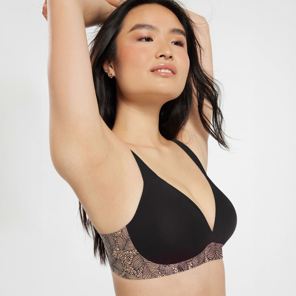 All Color: Black Lace | low neckline wireless bra