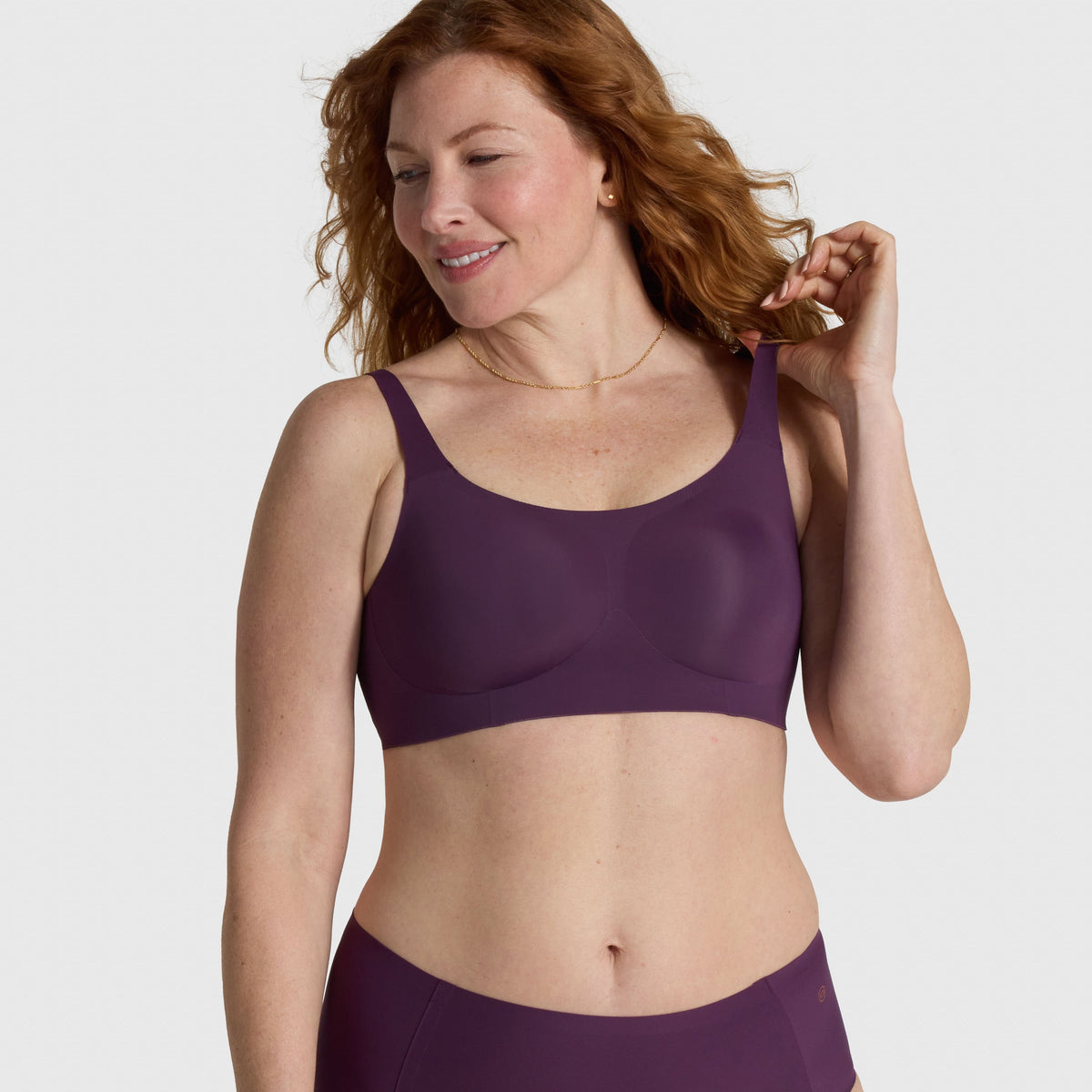 Structured Scoop Bra Plum