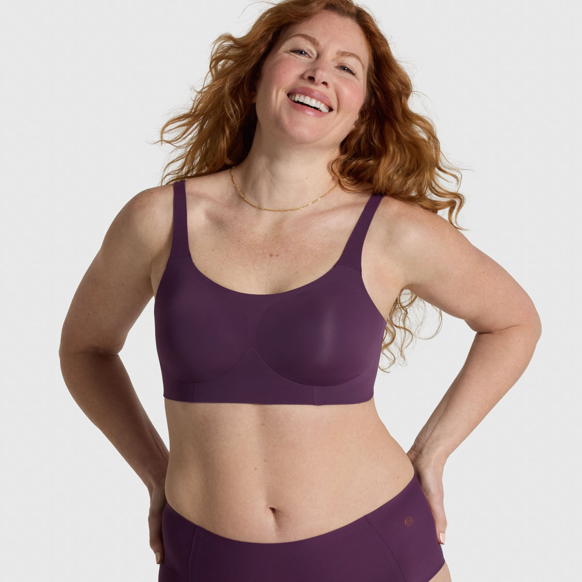 Structured Scoop Bra Plum